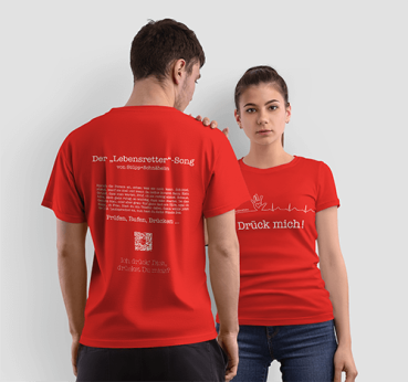 T-Shirt LADY | "Drück mich 2-seitig" (Stüpp + Schnäbelin)